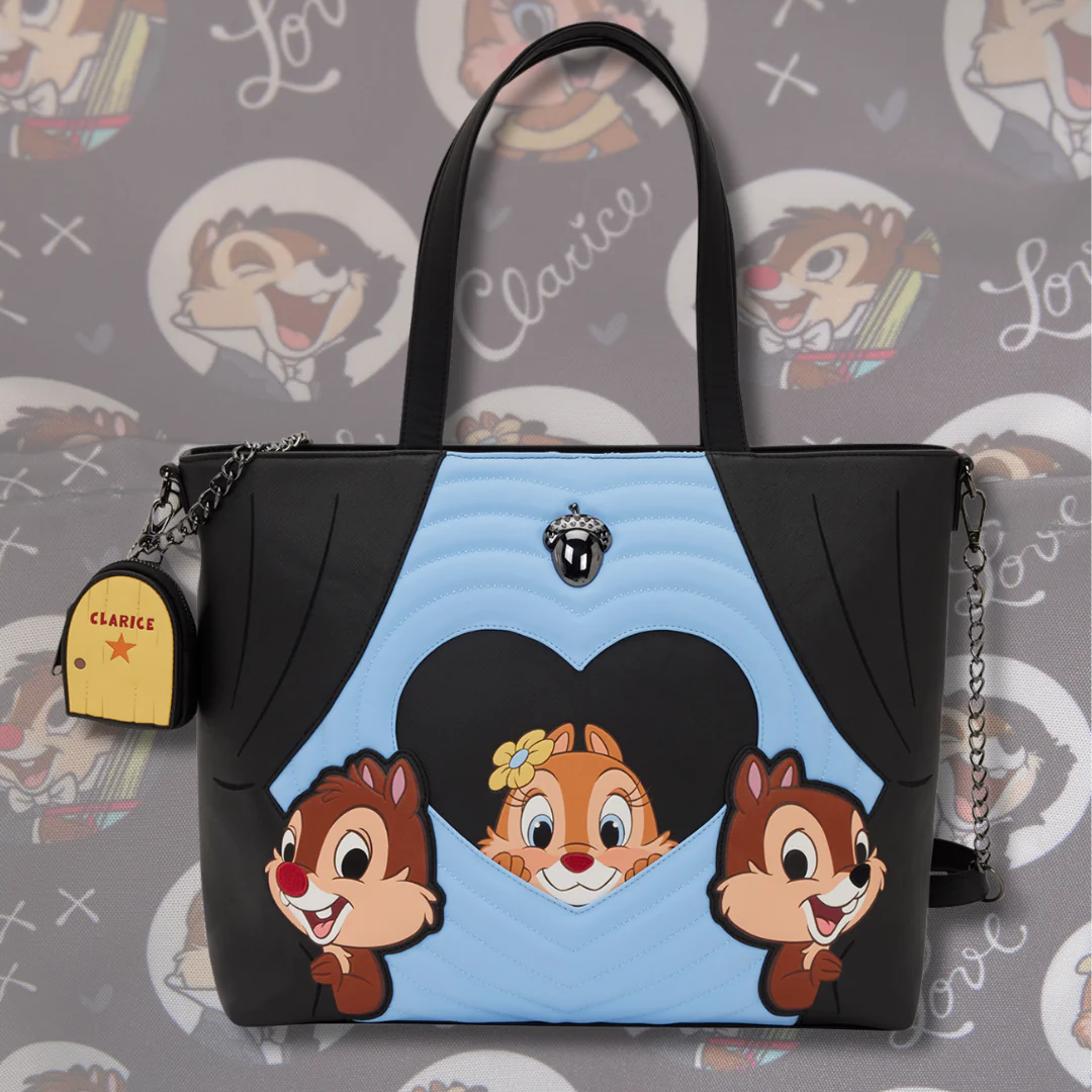 DISNEY CHIP 'N' DALE TWO CHIPS & A MISS TOTE BAG WITH COIN BAG