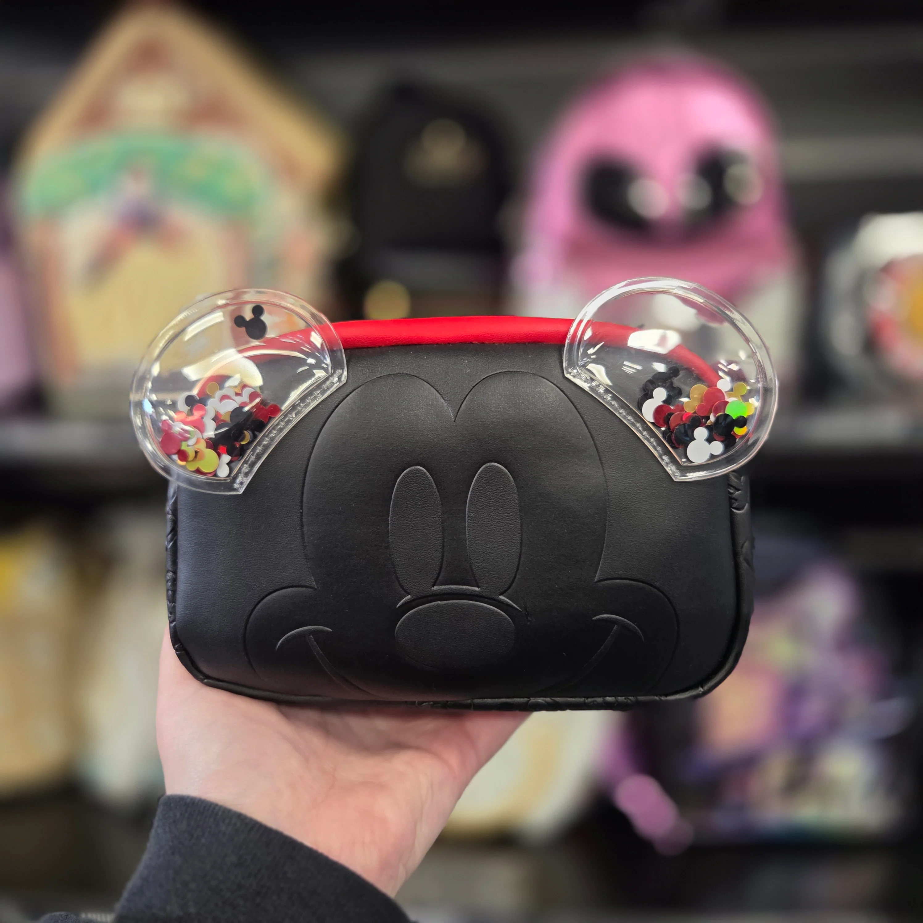 DISNEY MICKEY MOUSE DEBOSS HEAD CONFETTI COSPLAY COSMETIC BAG