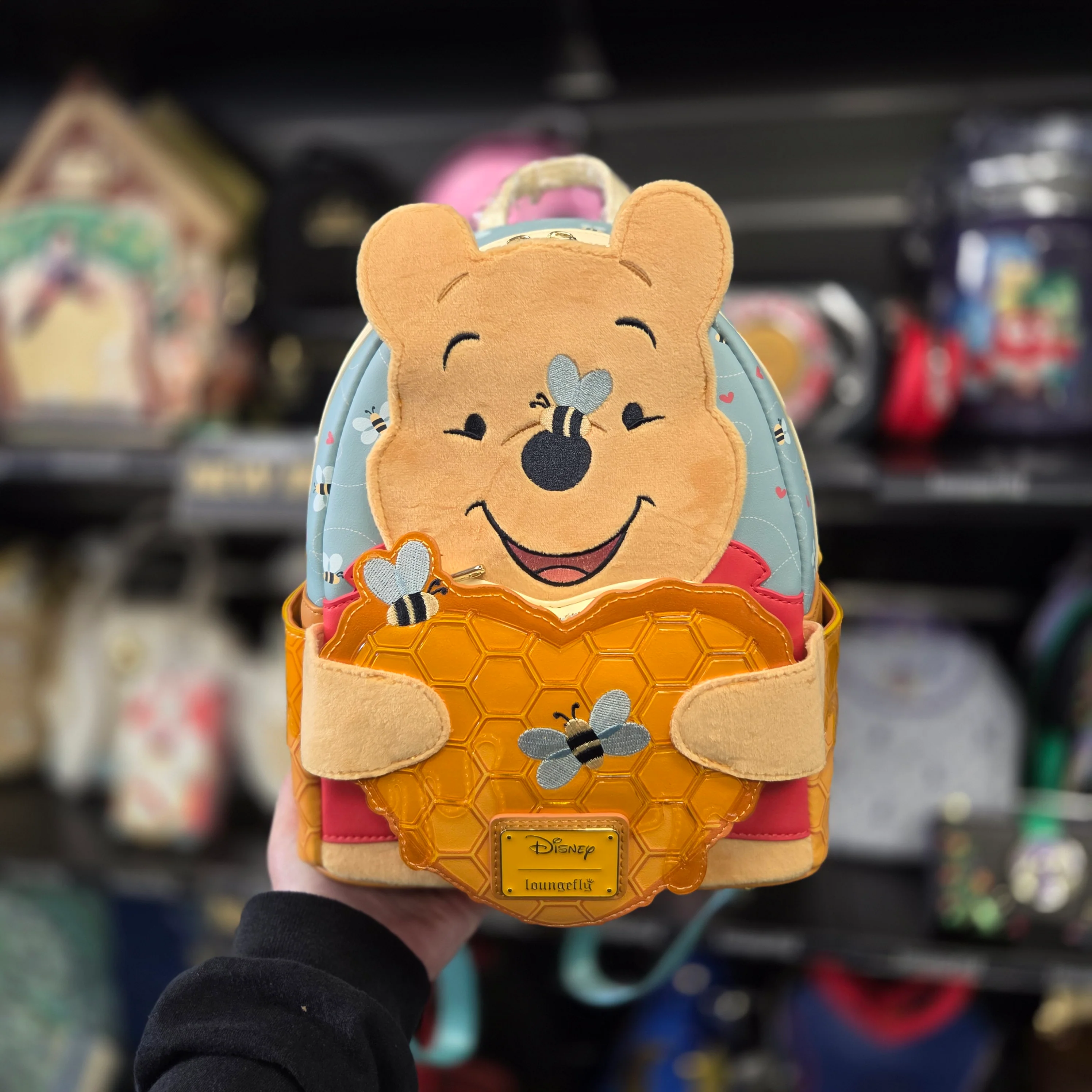 DISNEY WINNIE THE POOH HONEYCOMB HEART SCENTED PLUSH MINI BACKPACK EXCLUSIVE