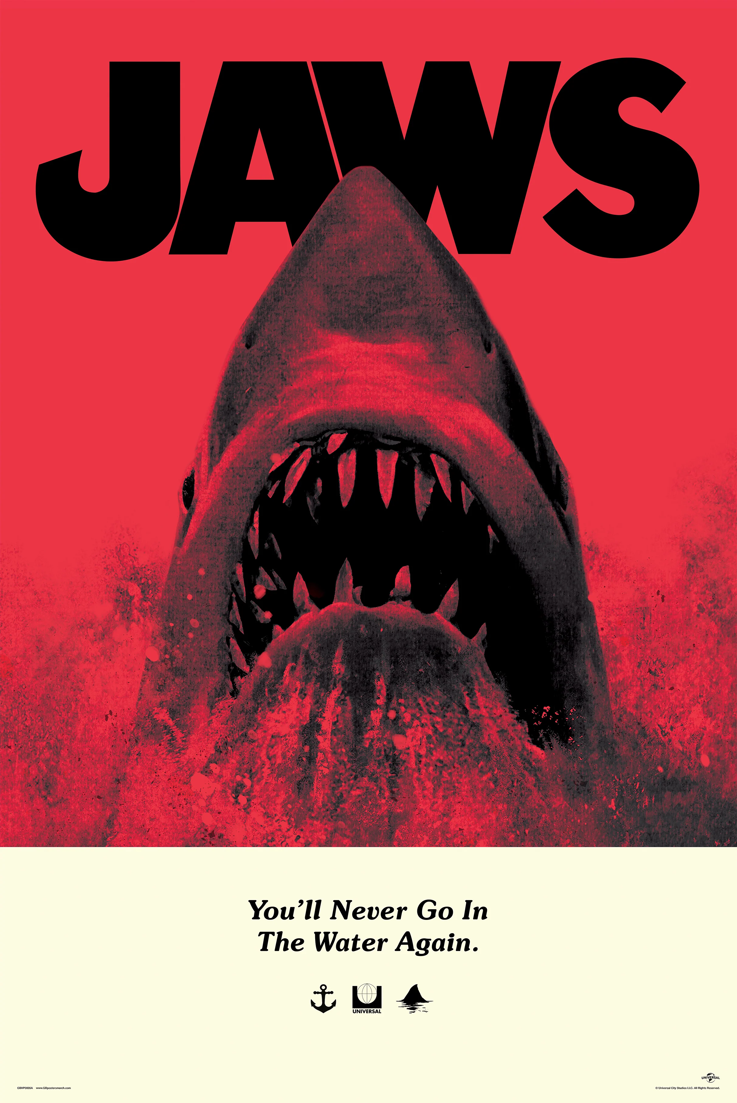 GB Posters Jaws Red 61 x 91.5cm Maxi Poster